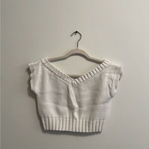 White Knit Sleeveless Top